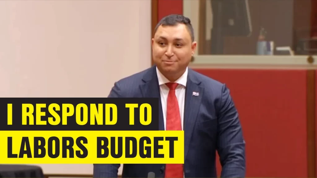 Senator Babet delivers his budget reply in the Senate chamber on Thursday May 11th, just after 8pm. 